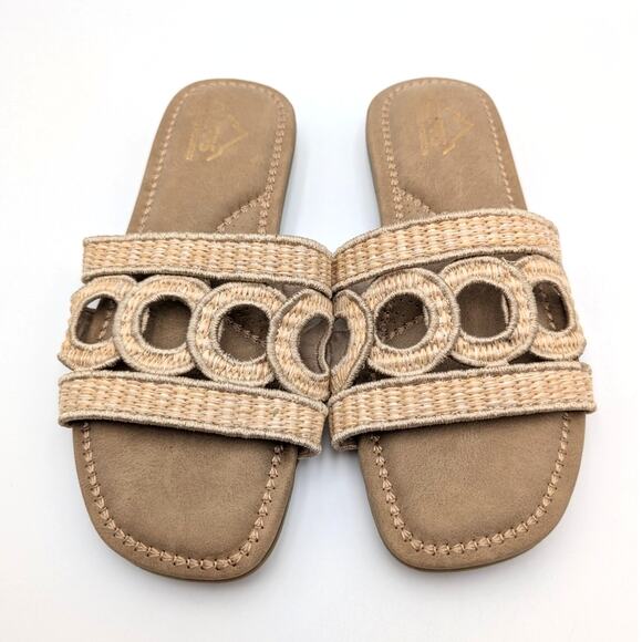 Cliffs by White Mountain Fraly Slide Sandal Natural Raffia Size US6M EU36.5 - Picture 3 of 12